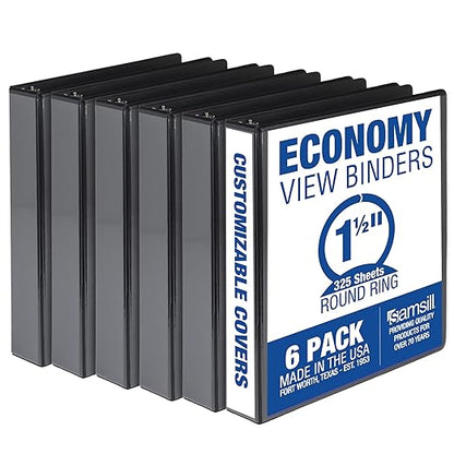 Samsill 1.5 Inch 3 Ring Binders, Made in USA, Economy Round Ring, 325 Sheet by Samsill