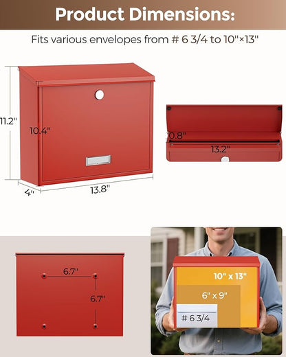 LAND·VOI Locking Wall-Mount Mailbox - Image 6