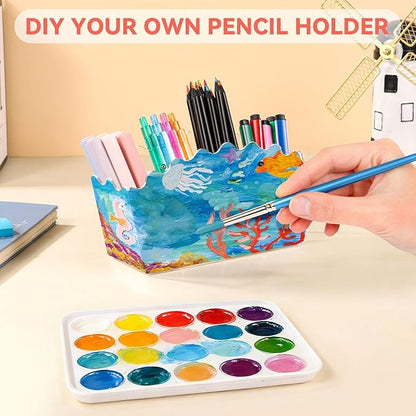 Zioffiel Scalloped Acrylic Pen Pencil Marker Cup Holder Organizer - Image 7