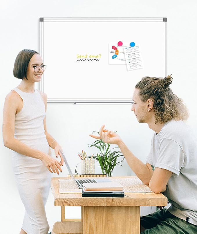 AMUSIGHT 4 Pack Double-Sided Magnetic Whiteboard, Aluminum Frame White Board - Image 7