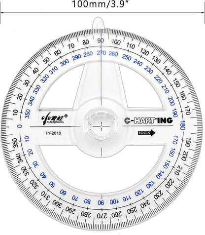 360° Protractor Pack of 5 Protactors Plastic Protractor Math Protractors Clear - Image 5