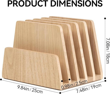 KIRIGEN Desktop File Document Holder Stand 5 Slots Mail Paper Organizer Desk - Image 6