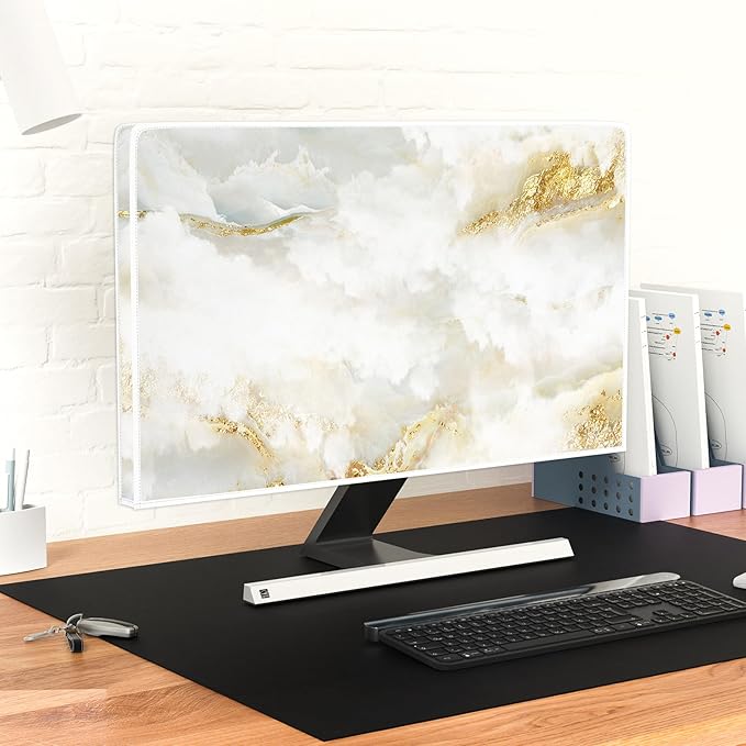 Baocicco White Gold Computer Monitor Cover - Image 4