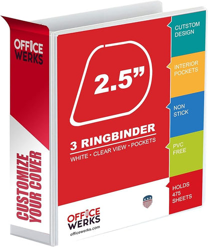 3 Ring Binder, 2.5" Professional Angle D-Rings, Presentation Folder by Unknown