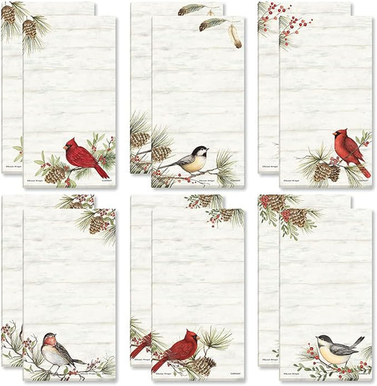 Current Cardinal Woodland Birds Magnetic Holiday Notepad Set – Set of 12 Memo by Current