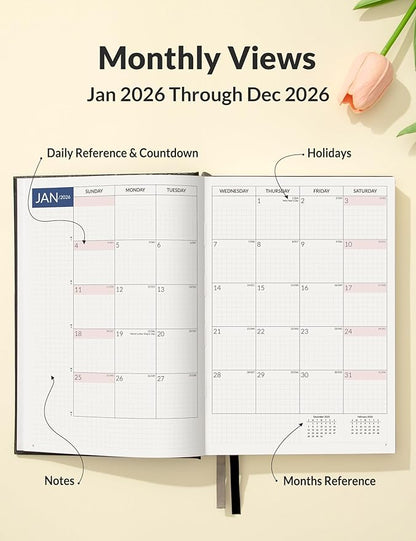 SUNEE 2026 Daily Planner A5 Hardcover – Hourly Schedule Organizer - Image 3