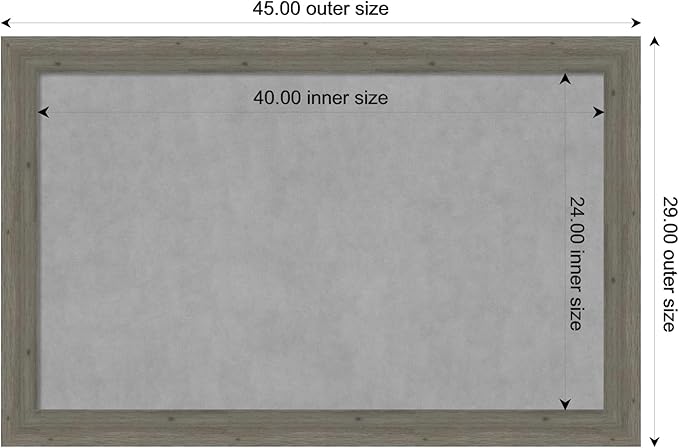 Amanti Art Grey Framed Magnetic Board 29x45 Large Vision Board - Image 3