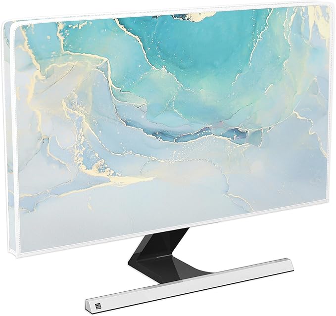 Baocicco Blue Green Marble TV Display Screen Cover 70 Inch Creative Anti-Static by Baocicco