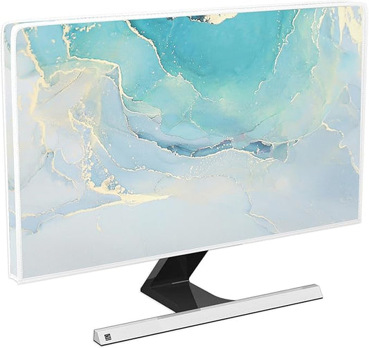 Baocicco Blue Green Marble TV Display Screen Cover 70 Inch Creative Anti-Static by Baocicco
