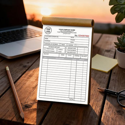 Custom Invoice Book with Logo 100 Set Personalized Receipt Books Customized - Image 7