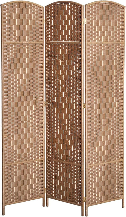 HOMCOM Room Divider, 3 Panel Folding Privacy Screen, 6FT Tall Portable Wicker by HOMCOM