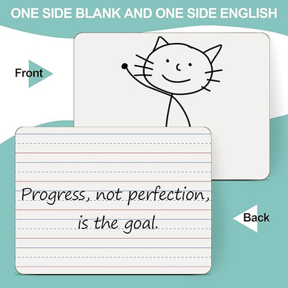 32 Pack Small White Boards, Double Sided Personal Dry Erase Boards - Image 2