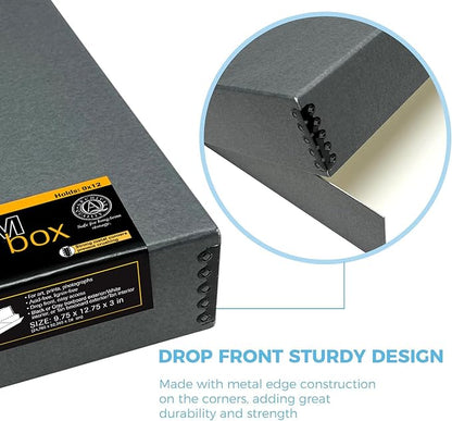 Lineco Museum Archival Storage Box, 9.75x12.75x3 in. Drop Front Design. - Image 5