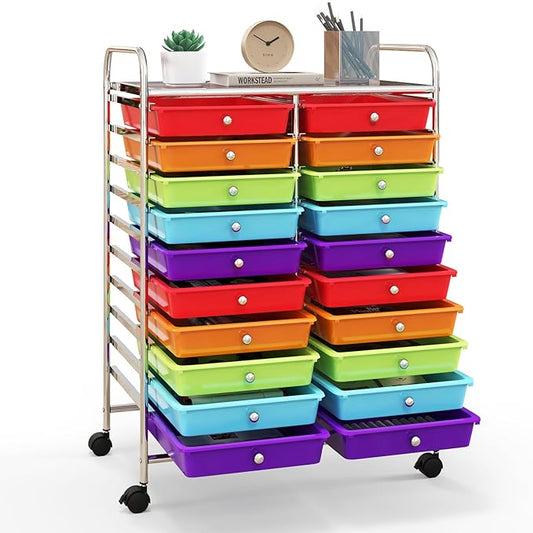 Happygrill 20-Drawer Organizer Cart Tools, Mobile Utility Storage Cart by HAPPYGRILL