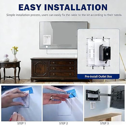 Wall Cable Concealer Management Kit, Recessed Outlet Behind TV - Image 4