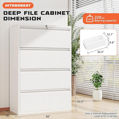 INTERGREAT 4 Drawer File Cabinet, A4 Files - Image 3