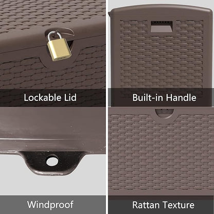 Yardgrace 80 Gallon Pro Resin Deck Box, Waterproof Outdoor Storage Bin - Image 5