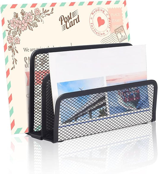 wishacc Desk Mail Organizer Small File Holders Letter Metal Mesh by wishaccDirect