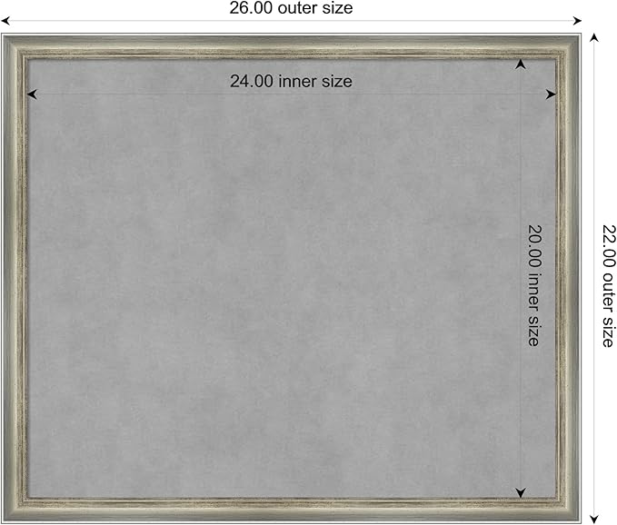 Amanti Art Silver Framed Magnetic Board 22x26 Medium Vision Board - Image 3