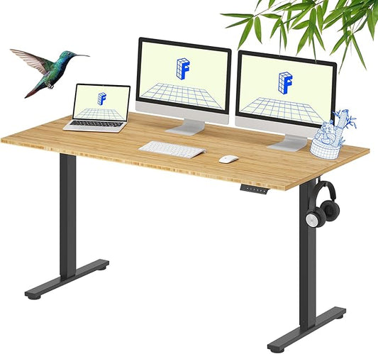 FLEXISPOT EN1 Bamboo One-Piece Standing Desk, 60 x 30 Inches Ergonomic Desk by FlexiSpot