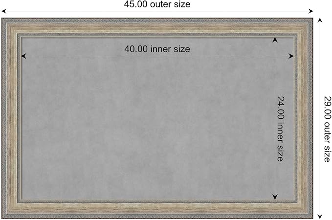 Amanti Art Silver Framed Magnetic Board 29x45 Large Vision Board - Image 3