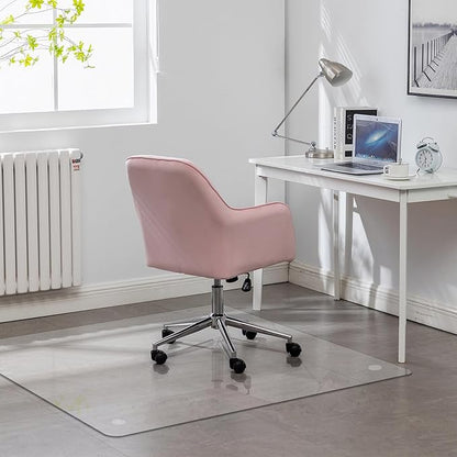 JAMBALAY 46″×36″ Tempered Glass Floor Mat, Heavy Duty Glass Office Chair Mat by JAMBALAY