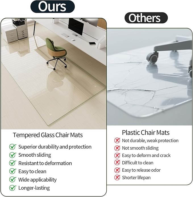 Koonmi Tempered Glass Chair Mat - Image 7