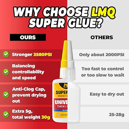 Super Glue Thick CA Glue Clear 60 Gram, Heavy Duty Superglue Instant - Image 6