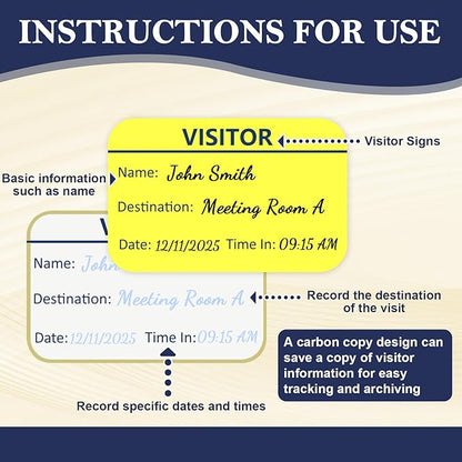 300 Visitor Badges Stickers Visitor Log Book - Image 5