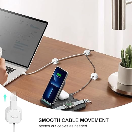 Picozon 12 Pack Magnetic Cable Clip Organizer Cord Holder, Picozon Adhesive - Image 3