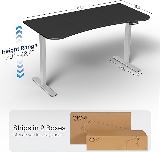 VIVO Electric 63 x 32 in Standing Desk, Memory Height Adjustment, 1B Series - Image 3