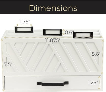 BLU MONACO White Desktop Mail Organizer - Image 6