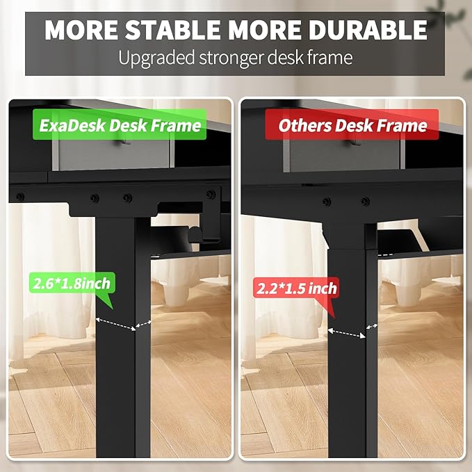 ExaDesk 55 * 30 Inches Electric Standing Widened Desk Adjustable Height - Image 5