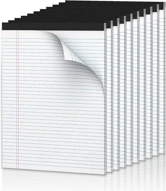 Note Pads 8.5 x 11.75 Writing Pads, 10 Pack, Double-Side Printed Lined Paper by NotePads