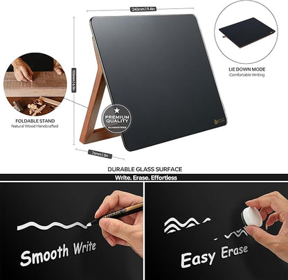 Black Glass Desk Whiteboard - Image 3