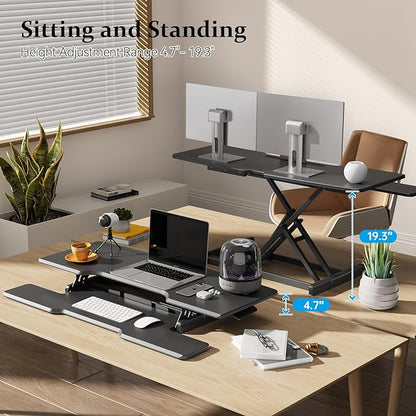 JYLH JOYSEEKER 42 inch Standing Desk Converter, Height Adjustable Desktop - Image 3