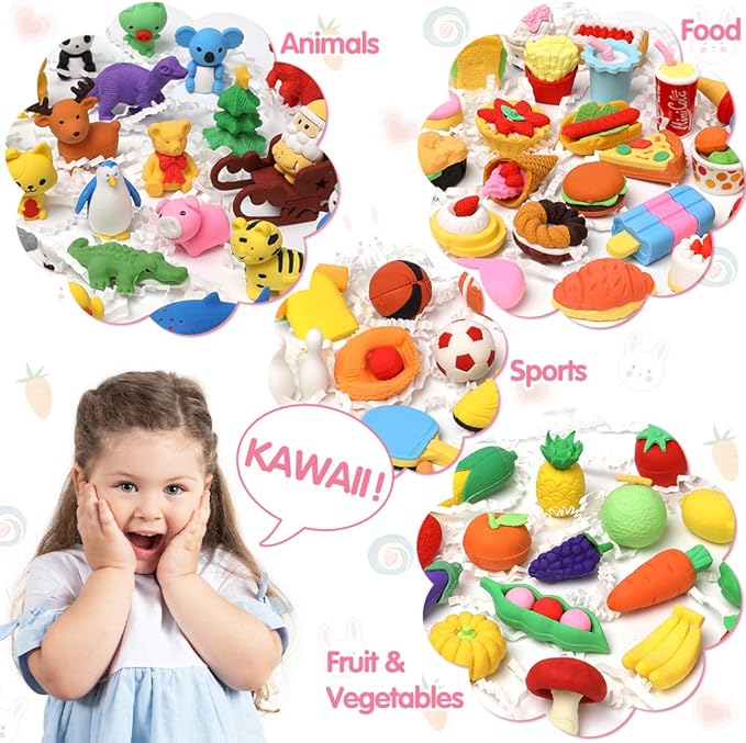 50 Pack Pencil Erasers Animal Eraser - Image 6