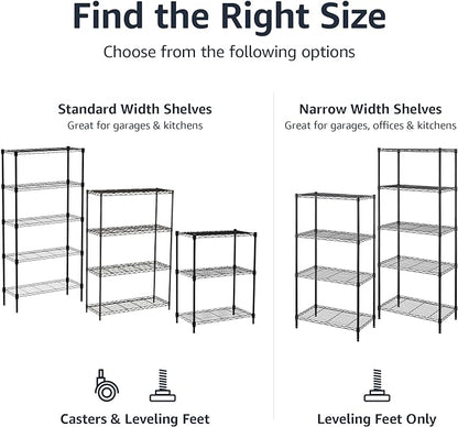 Amazon Basics 3-Shelf Adjustable Heavy Duty Steel Wire Rack Storage Shelving - Image 5