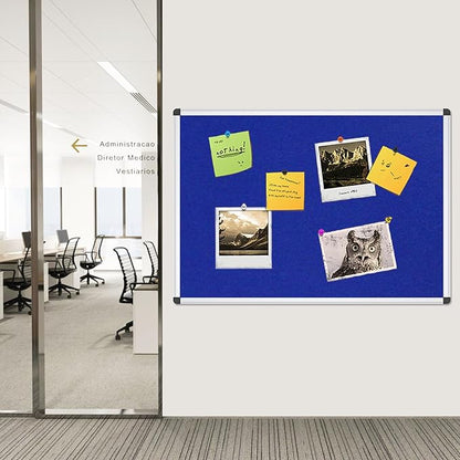 VIZ-PRO Notice Board Felt Blue, 36 X 24 Inches - Image 7