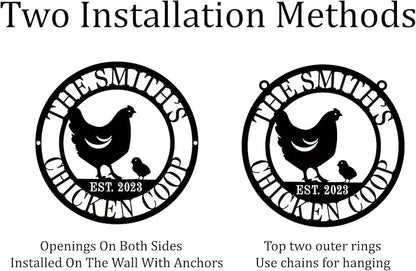 Personalized Metal Coop Sign, Custom Chicken Name Sign, Chicken Coop Decor - Image 2
