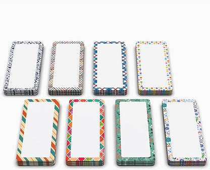 Attractivia Erase Magnetic Labels 2.8 x 1.2 in, Pattern Borders, Dry Erase by Attractivia