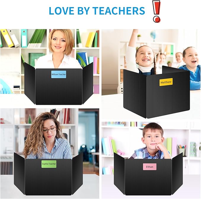 30 Pack Black Desk Dividers for Students, Privacy Shields Folder for Students - Image 6