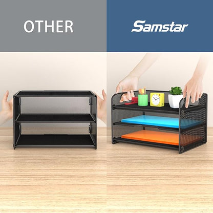 samstar 2 Pack 3 Tier Letter Tray Paper Organizer - Image 4