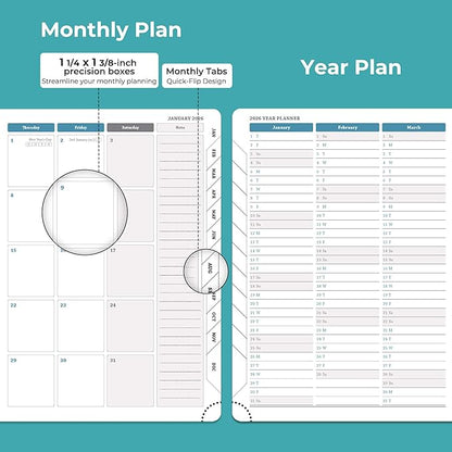IN-LUXPRO Planner 2026 Daily Weekly and Monthly, 12 Months Spiral Bound - Image 4