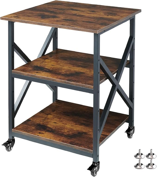 Fannova 23.6 x 23.6 Inches Large Printer Stand, 3 Tier Square Printer Table by Fannova