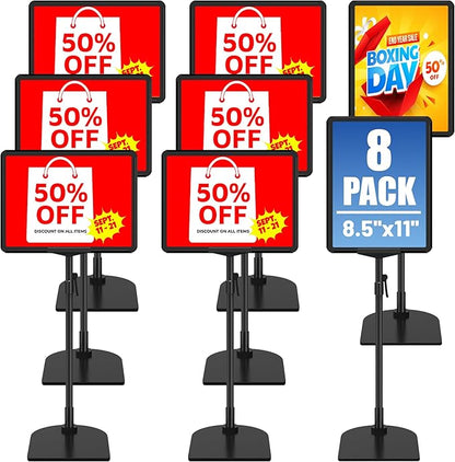 8Pack Sign Holder Stand for Display 8.5 x 11, Adjustable Poster Stand for Table by VAIIGO