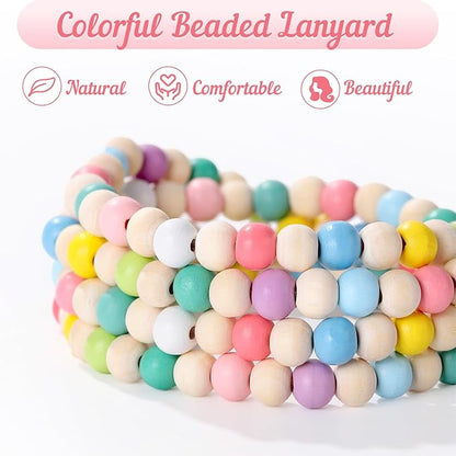 Lanyards for ID Badges Teacher Gifts Cute Wooden Beaded Lanyard - Image 5