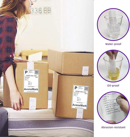 AveneMark 4 Stacks 2000 Labels 4" x 6" Fanfold Direct Thermal Labels, Postage - Image 4
