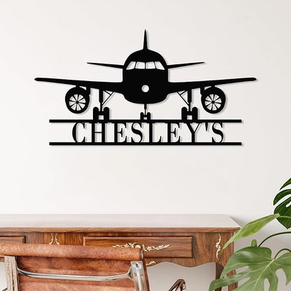 Personalized Metal Airplane Wall Art, Airplane Name Sign, Customized Pilot Name - Image 7