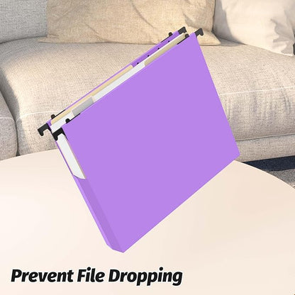Shutex Extra Capacity Plastic Hanging File Folders, 12 Pack Reinforced - Image 4
